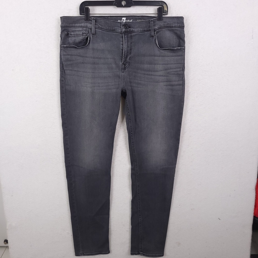 7 For All Mankind Paxtyn Jeans Men 40x32 Grey Skinny Stretch Denim Designer Slim